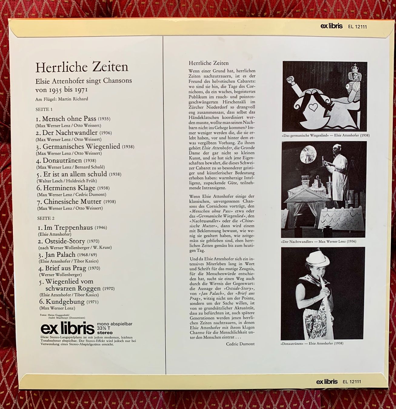Dischi in vinile: Cabaret Cornichon/ Elsie Attenhofer – Usato da Pazzallo venduto da 51chro74 7