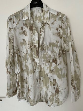 BRAX Bluse Gr 38 weiss/olivgrün NEU