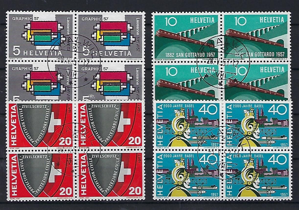 Alle Briefmarken: Werbemarken 1957 Viererblocks gestempelt   14499 – Gebraucht aus Lunden von Animus999