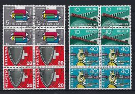 Werbemarken 1957 Viererblocks gestempelt   14499