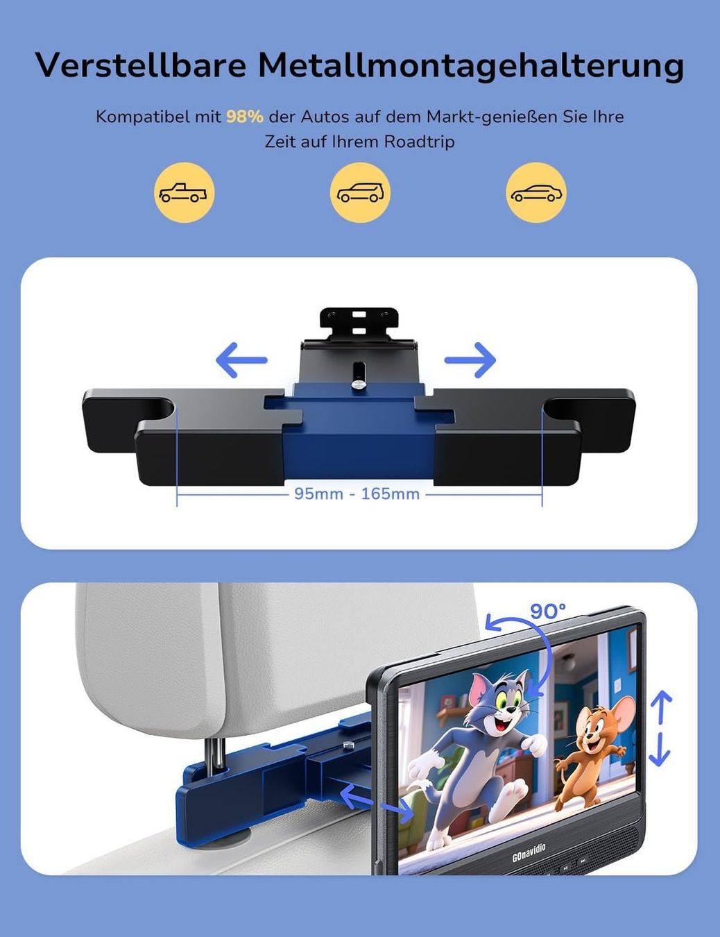 Lettore multimediale & Streamer: DVD Player Auto 2 Bildschirme 1080P HDMI-Eingang, Tragbar – Nuovo e nell'imballaggio originale da Utzigen venduto da estrela11 3