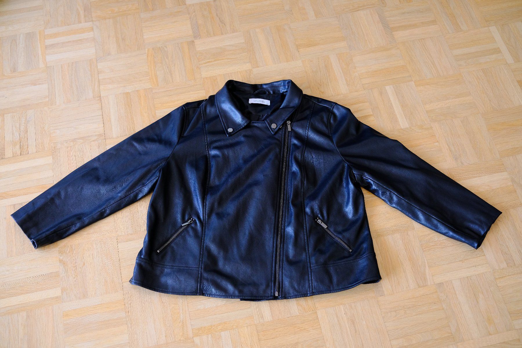 Giacche: Faux Leather Jacket noir biker style Couchel – Usato da Moutier venduto da Noctophobia