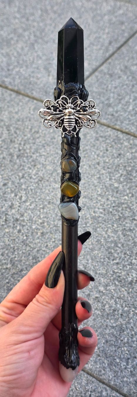 Minerali & Pietre curative: Obsidian Zauberstab – Nuovo e nell'imballaggio originale da Matzingen venduto da Shay_Crystalz