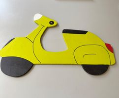 Holzroller, gelb, ca. 55 cm lang, Deko
