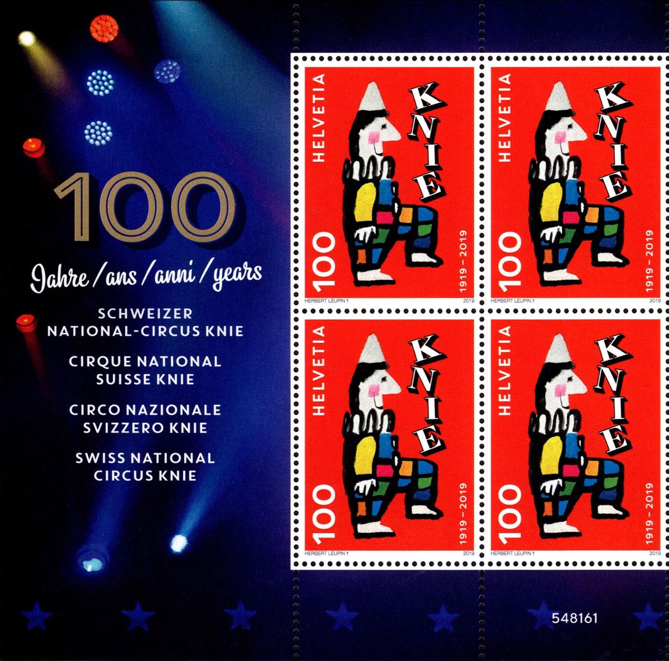Tutti i francobolli: Viererblock Zirkus Knie** – Nuovo (secondo la descrizione) da Dottikon venduto da haeusibuh5
