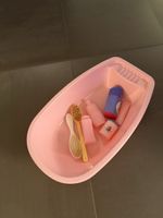 Puppenbadewanne mit Zubehör pink gebrauchter Zustand