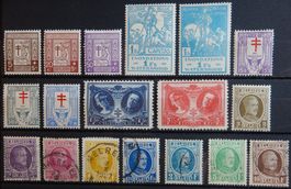 Belgien ex. Kat. 204-222 */gest. 1925/26