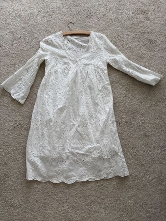 Eyelet Embroidered Summer Dress - Romantic, White, Airy