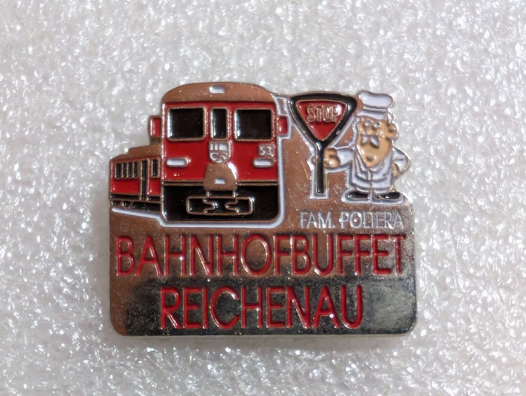 Plaketten & Abzeichen: Ansteckpin 294: Bahnhofbuffet Reichenau – Gebraucht aus Oppligen von Pin-Fall-Shop
