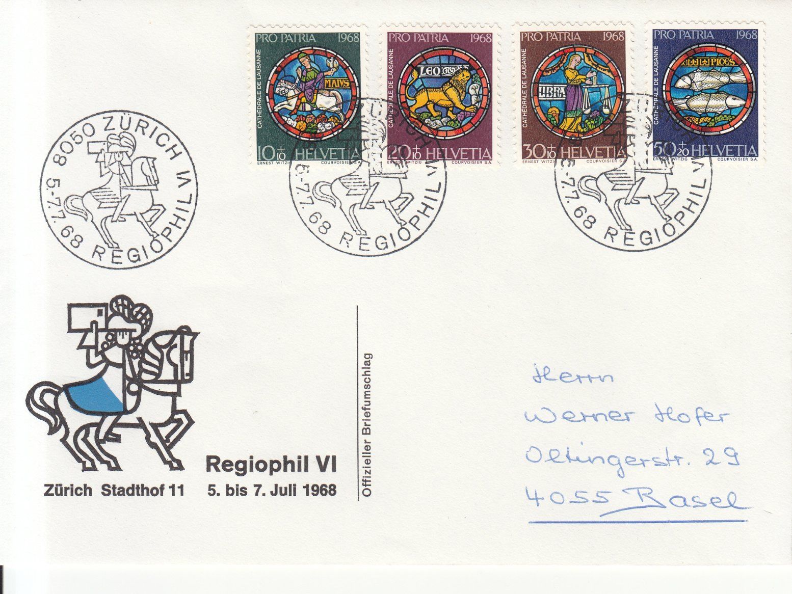 Alle Briefmarken: Sonderstempel S. 679 Regiophil Zürich 1968 – Gebraucht aus Bürglen TG von StampGraf