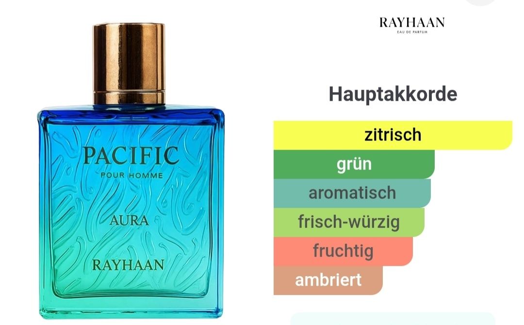 Profumi & Eau de Toilette: RAYHAAN Pacific Aura 100ml – Nuovo (secondo la descrizione) da Winterthur venduto da Je. 2