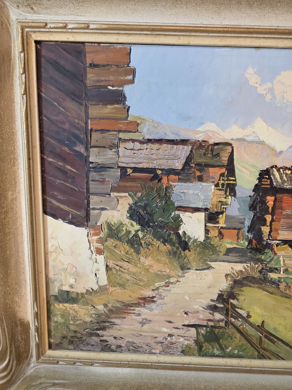 Tableau huile G. Peitrequin Chalets Valais (D'occasion) à Paudex pour ...