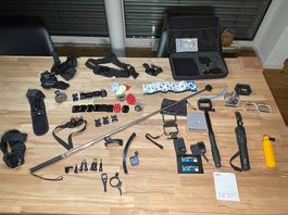 GoPro Hero 7 Black inkl. Dualladegerät und sehr viel Zubehör