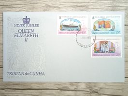 TR87 Enveloppe + Timbre Tristan Cunha 77 Silver Jubilee QE2