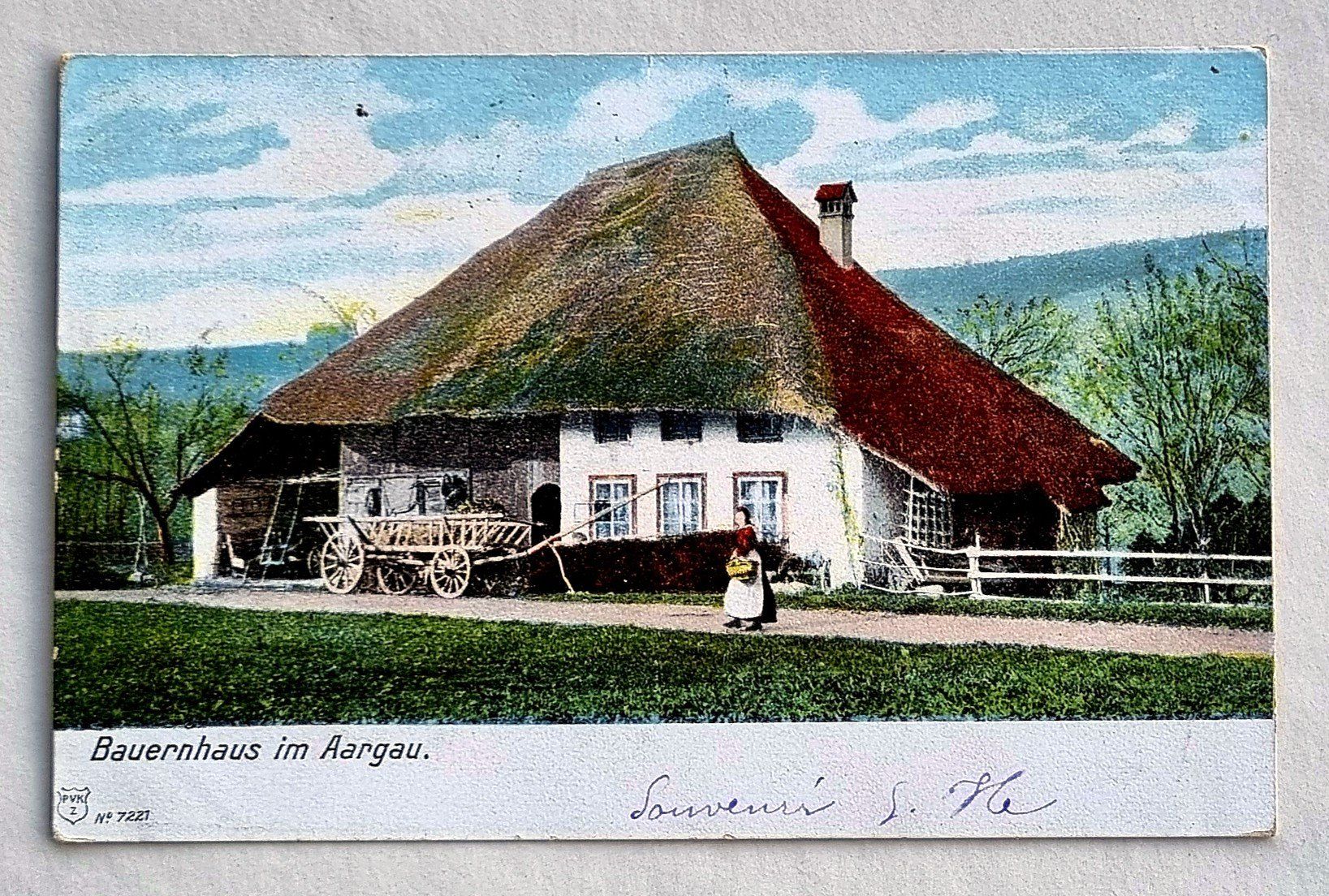 Ansichtskarten: Bauernhaus im Aargau - Post Baden - 1903 – Gebraucht aus Rothrist von RROENK