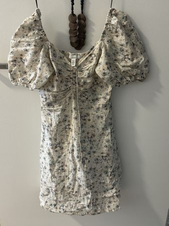 H&M Linen Blend Dress Floral Print Size XS New