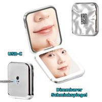 Dimmbarer Schminkspiegel LED Licht Faltbar Handtasche Beauty