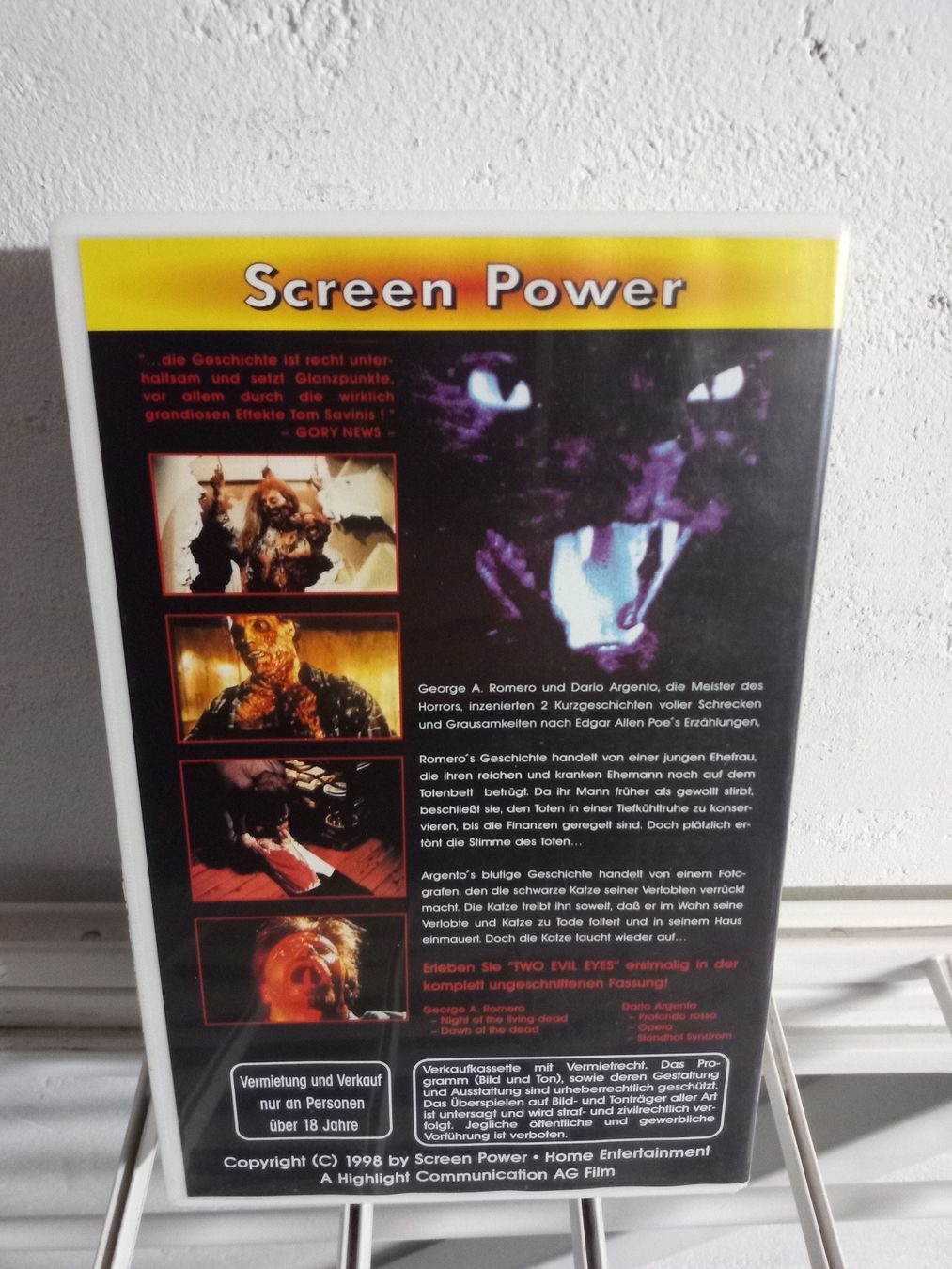 Tutti i VHS: VHS TWO EVIL EYES SCREEN POWER VIDEO UNCUT HORROR ARGENTO – Usato da Brienz BE venduto da INTERNALFIRE 1