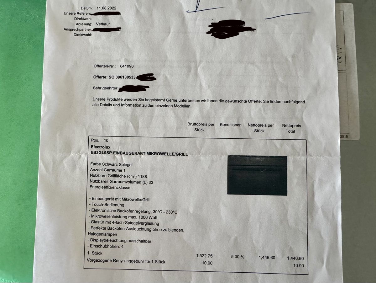 Electrolux Backöfen: Electrolux EB3GL9SP Einbau-Mikrowelle mit Grill – Gebraucht aus Basel von Nogula 5