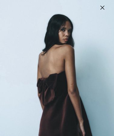 Samtkleid mit Schleife - Zara
