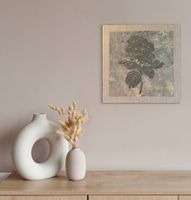 Bild Blume abstrakt Wandbild Leinwand Goldrahmen 40x40cm