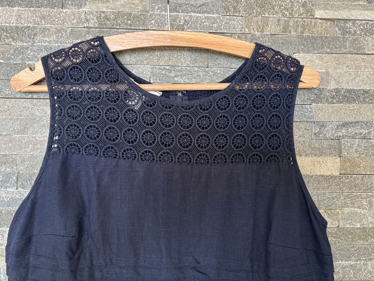 Vestiti: MONSOON - Robe en Lin Blue Marine - 40 – Usato da Chardonne venduto da teenyweeny 1