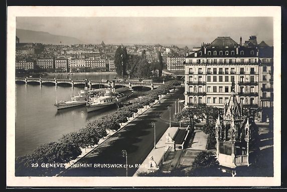Cartoline postali: Genève, Monument Brunswick et la Rade – Usato da Berlin venduto da bartko-reher