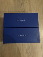 HERMES SAINT-LOUIS TOMMY HOCK GLASS — DARK BLUE x 2