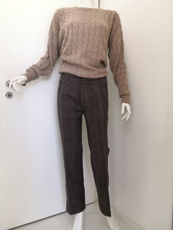 🤩MANGO HERREN KARIERTE ANZUG-HOSE BRAUN