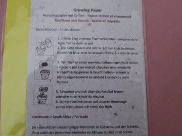 Cartoline: „Growing Paper" Grusskarte – Nuovo e nell'imballaggio originale da Neuchâtel venduto da Dualseele 2