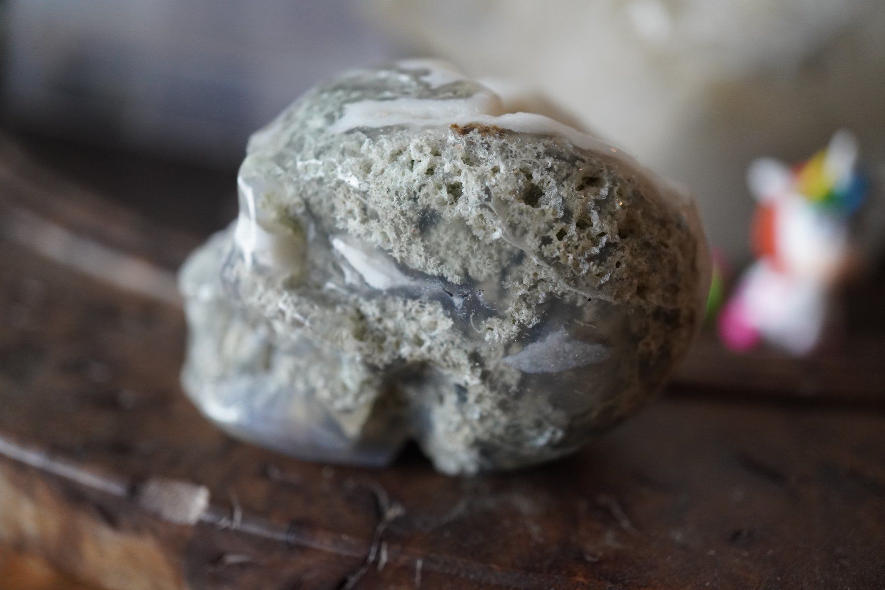 Minerali & Pietre curative: Moos Achat Drusen  Skull     "TOPSTONE" – Nuovo e nell'imballaggio originale da Eschenbach SG venduto da topstone 4