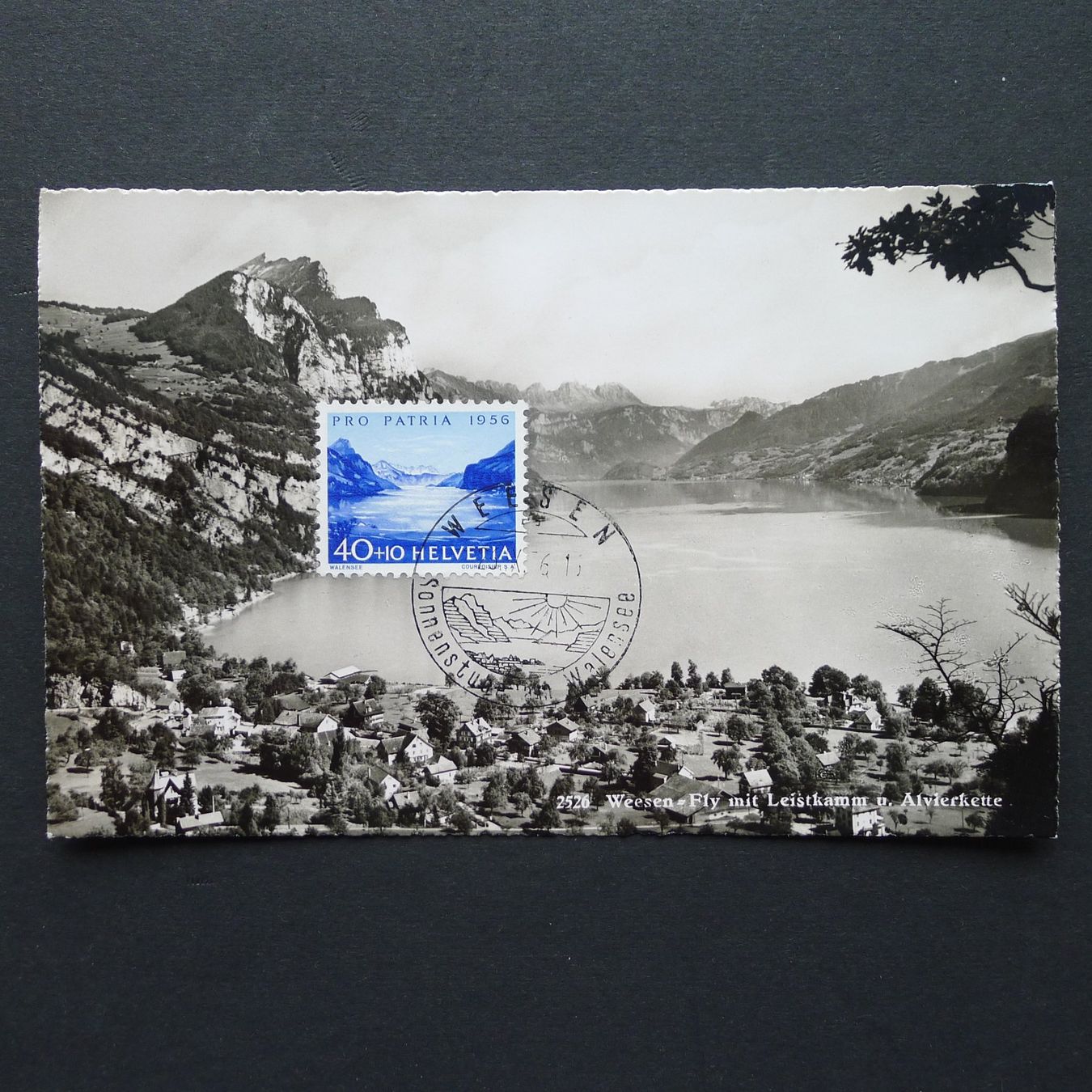 Tutti i francobolli: B80 Maximumkarte, Walensee, WEESEN, 1956 – Usato da Ebikon venduto da SilvioFreund