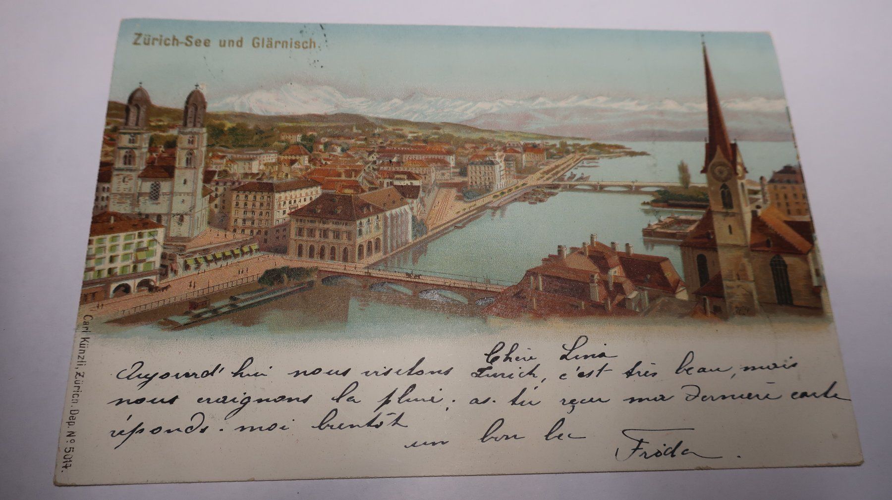 Ansichtskarten: Zürich-See und Glärnisch 1899 – Gebraucht aus Cormoret von Pascalll2001 1