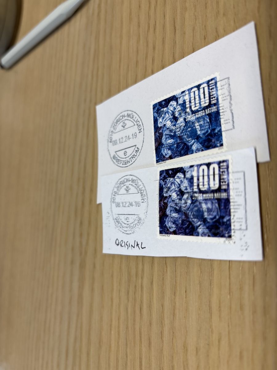 Alle Briefmarken: Schweizer Briefmarke 2024 mit Farbveränderung (Hellblau) – Gebraucht aus Zürich von b.fabio 1