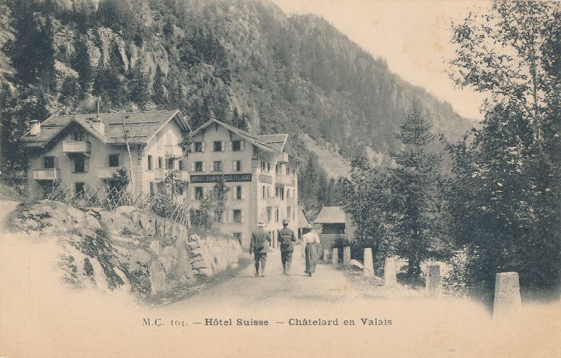 Cartoline postali: Châtelard - Hôtel Suisse + c1910 – Usato da Emmenbrücke venduto da teestube