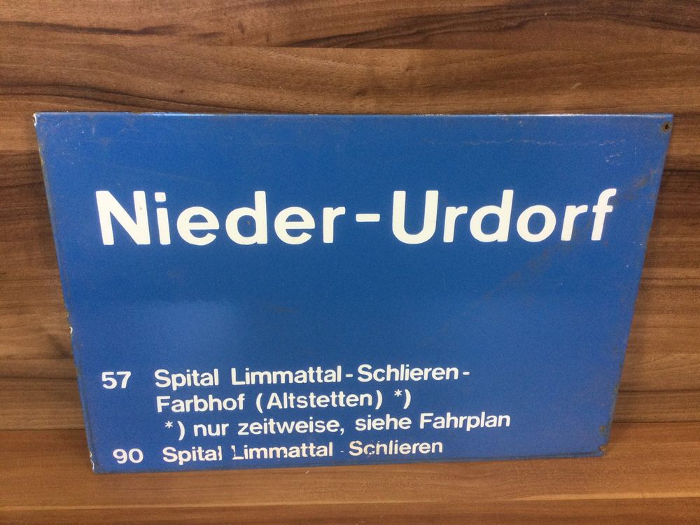 Gebrauchtes Originales Bus Emailleschild Nieder-Urdorf (Gebraucht) in ...
