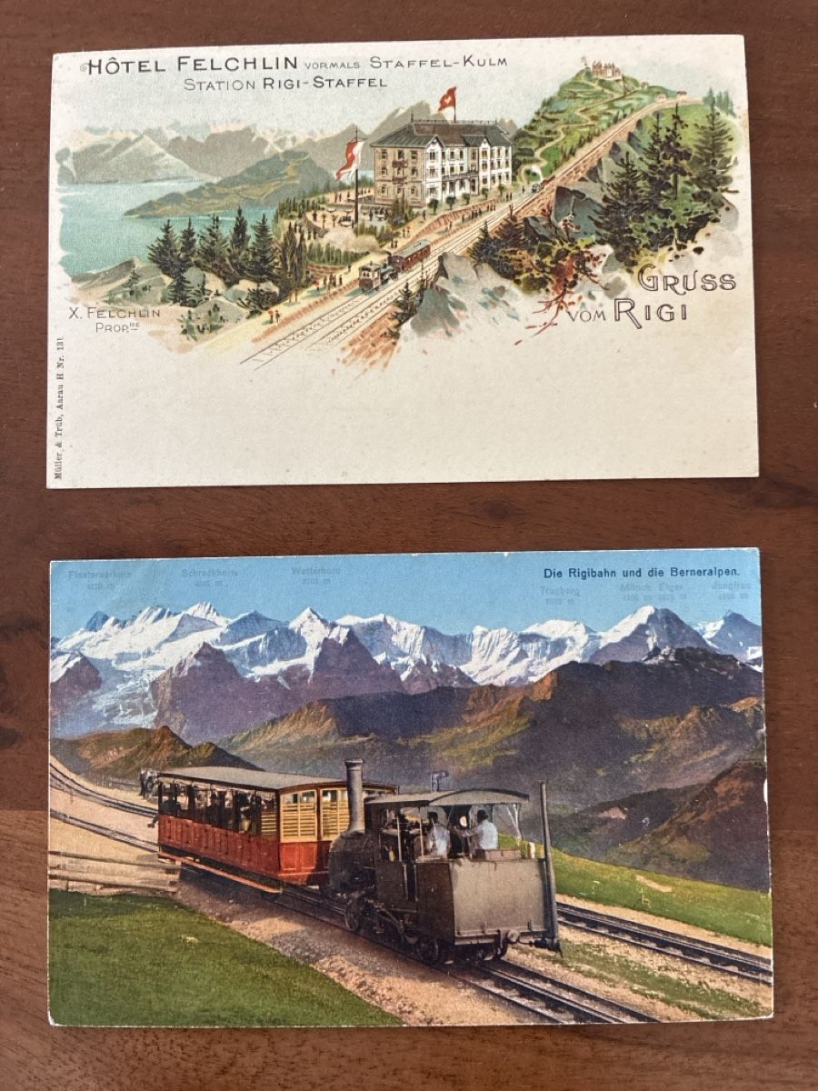 Cartes postales: 2 Ansichtskarten Schweiz von der Rigibahn SZ – D'occasion à Oftringen par Cla.vD.74