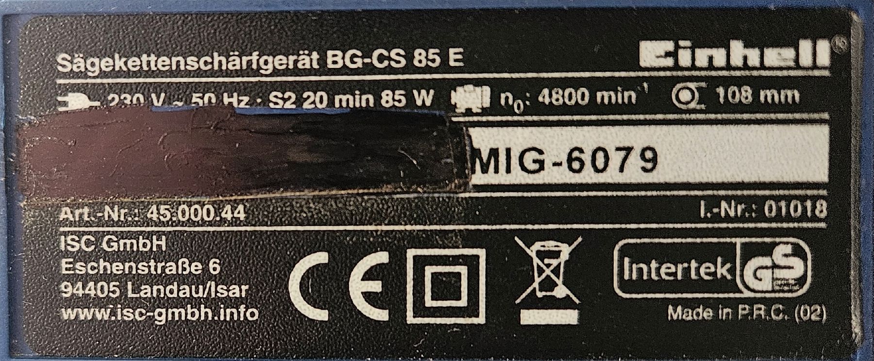 Einhell Smerigliatrici & Lucidatrici: Sägekettenschärfgerät Einhell BG-CS 85 E gebraucht – Usato da Oberburg venduto da znas 3