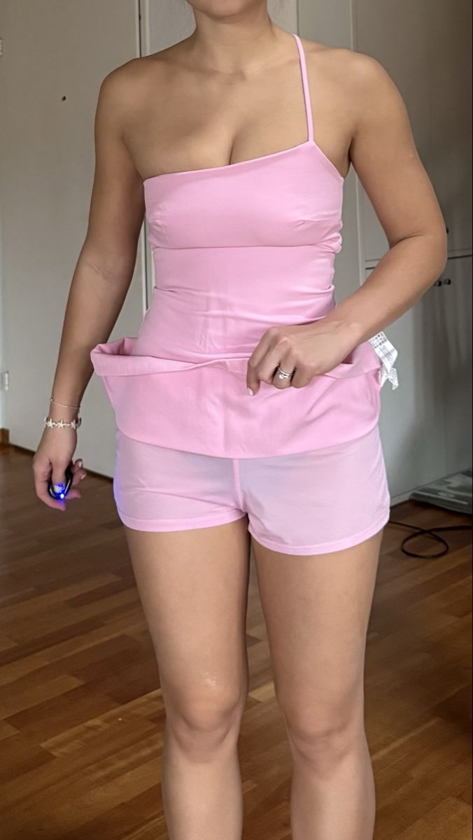 Zara Kleider: Pink Mini Dress with shorts underneath, Size Small – Neu (gemäss Beschreibung) aus Zürich von eli_t8nw 4