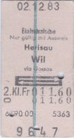 Billette Herisau – Will via Gossau Einheimische