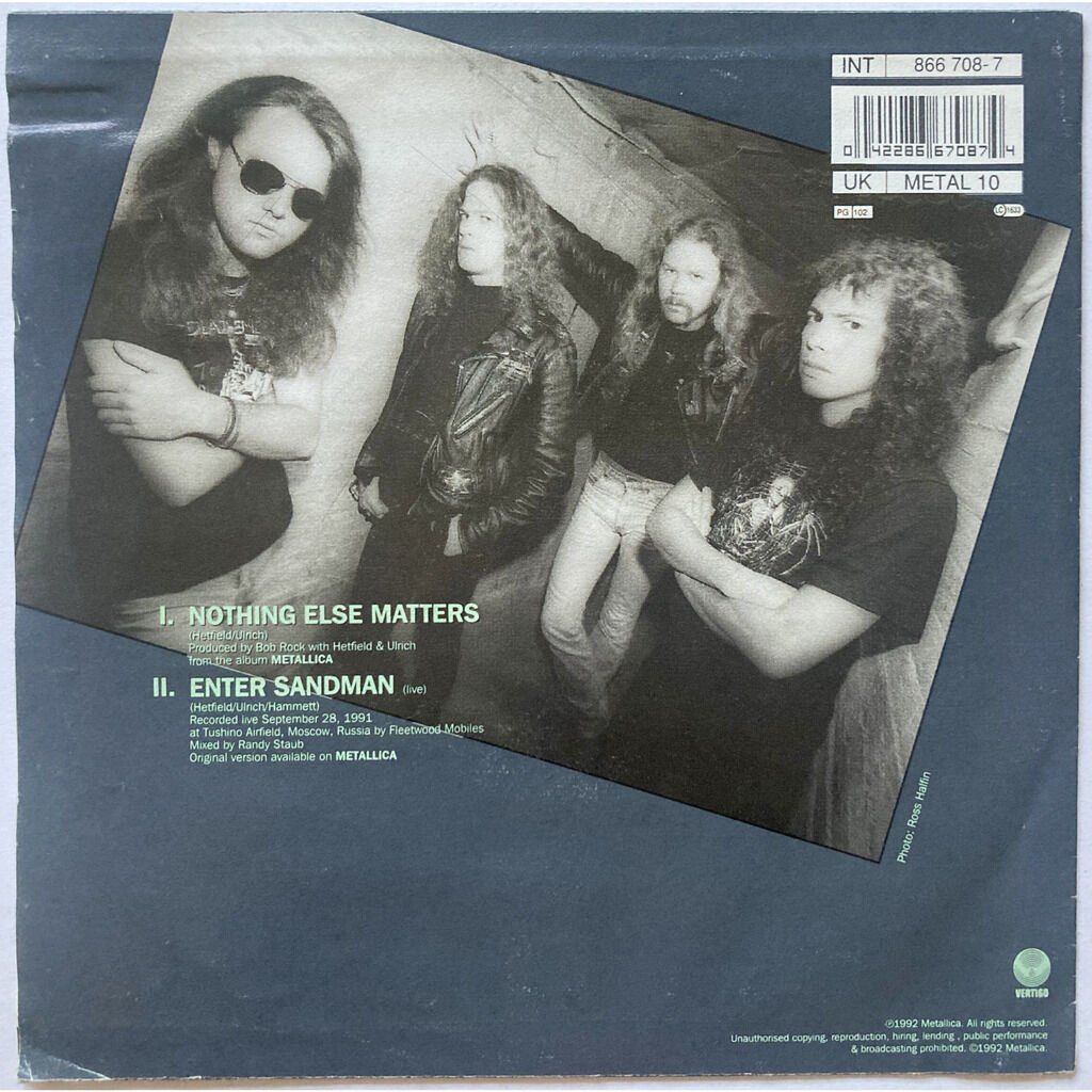 Dischi in vinile: METALLICA - NOTHING ELSE MATTERS – Usato da Bottens venduto da hotter-than-hell 1