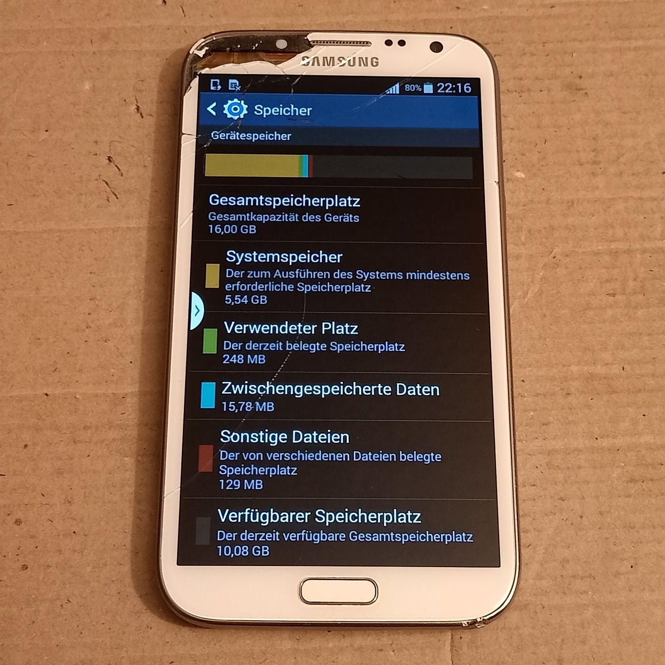 Samsung Telefoni cellulari / Smartphones: Android Smartphone ohne Lock:Samsung Galaxy Note II GT-N7100 – Usato da Winterthur venduto da Opusco 5