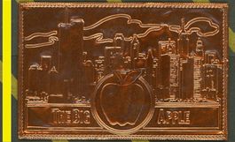 AK New York USA Big Apple,in Kupfer gravierte Skyline ≈ 1981