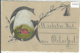 Bonne Annee - Gott schütz Dich zum Osterfest - Handgemalt