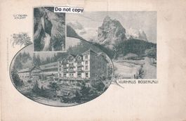 Rosenlaui  BE  mit Gletscherschlucht und Kurhaus