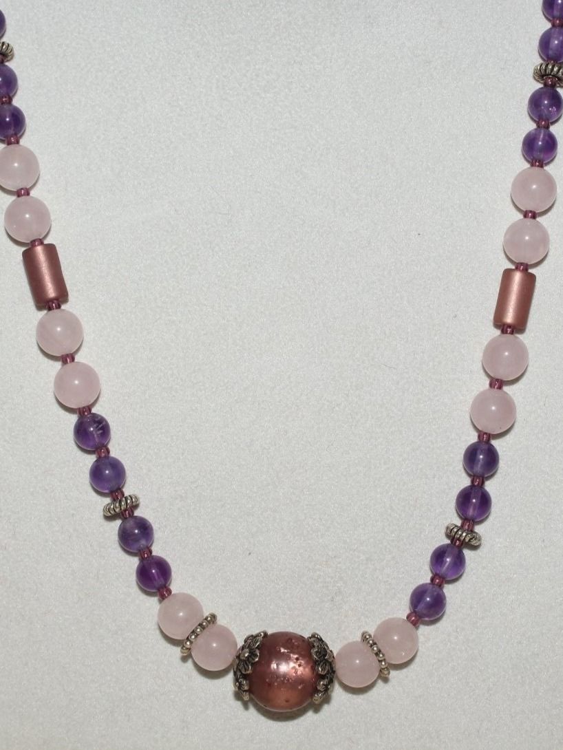 Catenine: Halbedelsteinkette Rosenquarz/Amethyst – Nuovo e nell'imballaggio originale da Kriens venduto da Wolly85