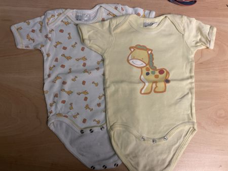2er Pack Baby Bodys kurzarm 62-68 Giraffen Sommer neuw.