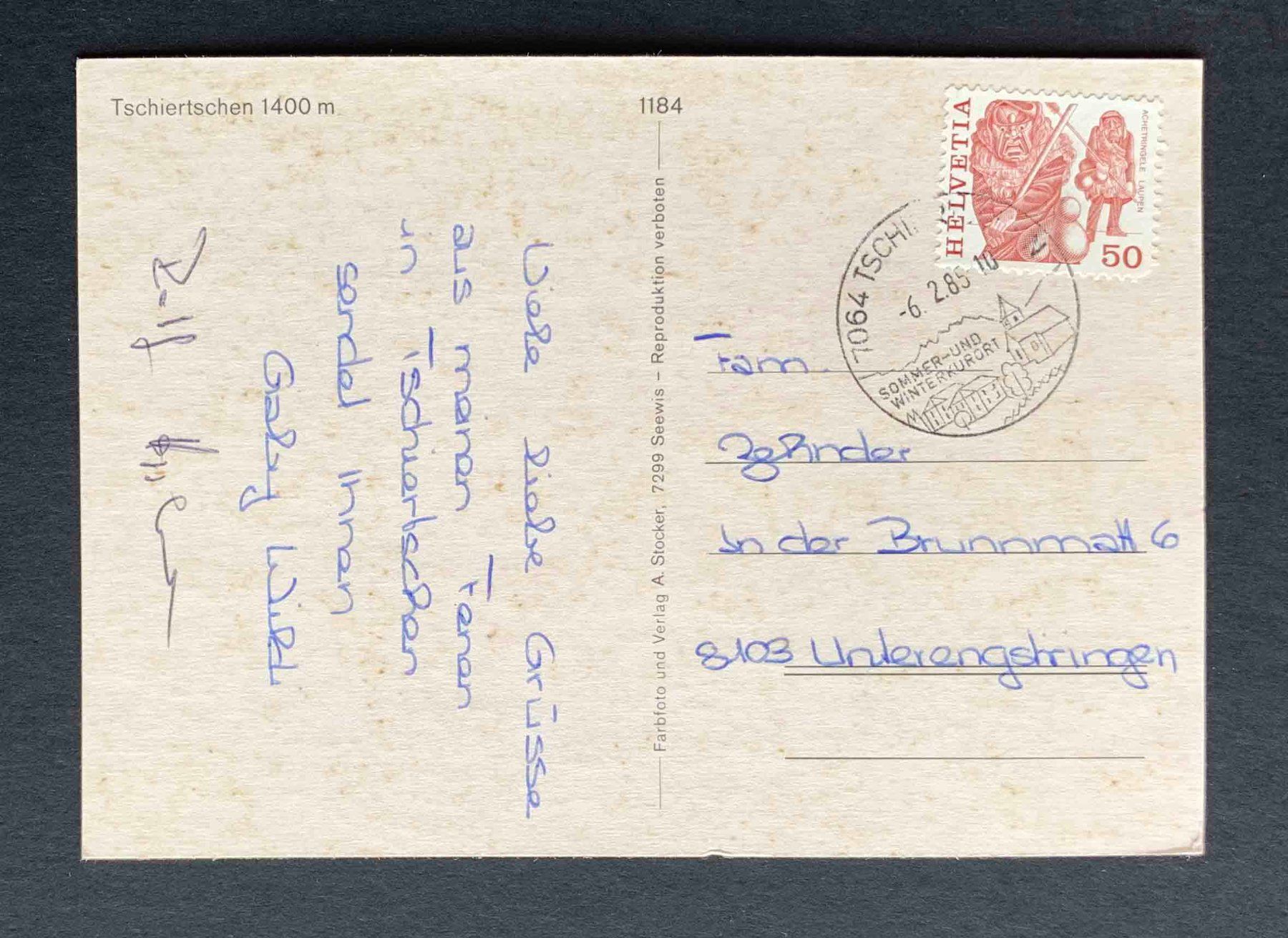 Cartoline postali: AK Tschiertschen – Usato da Goldau venduto da artelier1 1