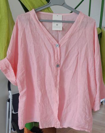 Leichte Leinenjacke one size, rosa