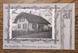 Neujahrsgruss, Haus in Amden, n. Neuchâtel 1931, Otto Kübler